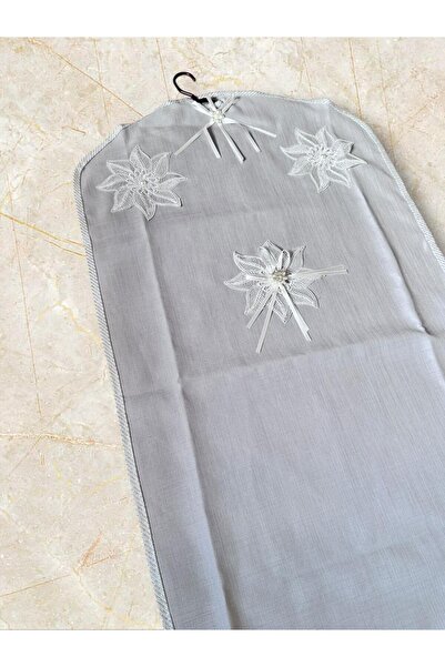 Dantelux Engagement Bohçalik Gardenia Linen Fabric Brooched Gipure Dress Cover. Gamboch