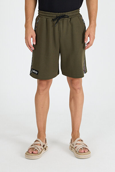 Hoodraze Men's Khaki Side Ethnic Garni Shorts