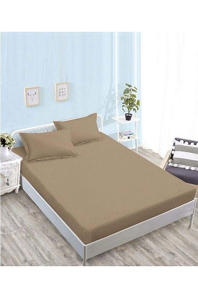FIONNA.RO Satin Damask Duvet Cover 180x200cm - Dark Beige