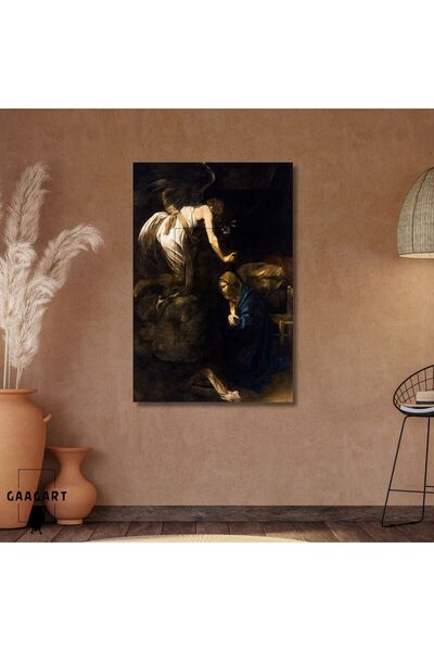 GAAGART Tekli Dikey Kanvas Tablo Ünlü Eserler Caravaggio The Annunciation