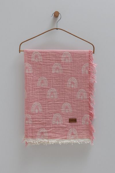 Caramell Double Layer Jacquard Muslin Blanket 100% Cotton, Breathable Baby Blanket (100X120 cm)