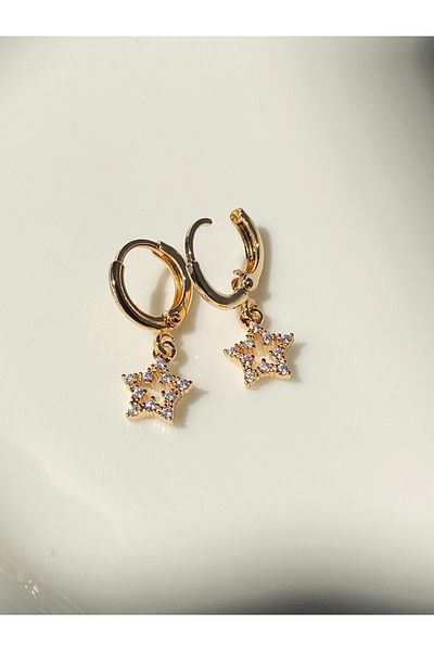 kurukafagift Star Earrings Double Tiny Size Zircon Stone