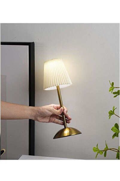 KAYAN مصباح طاولة لاسلكي من بوليفياز مزود ببطارية 3000 مللي أمبير/ساعة - غطاء مصباح من القماش (غرفة الطعام/المعيشة/غرفة النوم) -