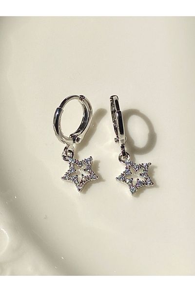 kurukafagift Star Earrings Double Tiny Size Zircon Stone