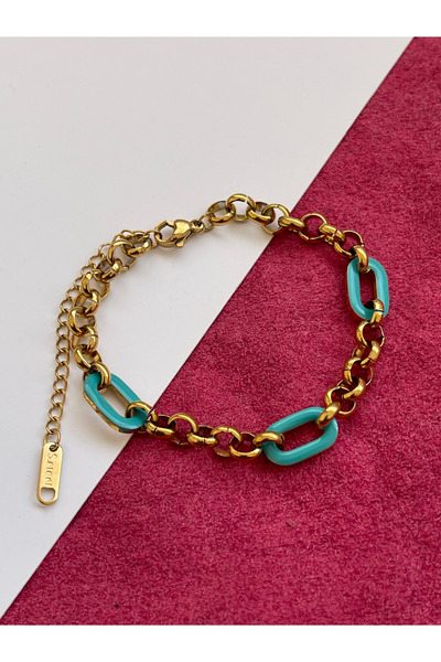 Rupen Kraft 316 L Surgical Steel Stylish Doc Mesh Steel Chain Bracelet Enameled Doc Chain Bracelet