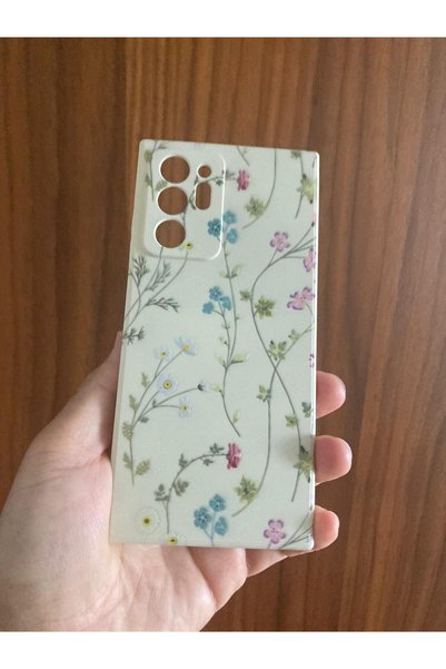 Newon Samsung Galaxy Note 20 Ultra Vine Flower Printed Inner Velvet Silicone ...