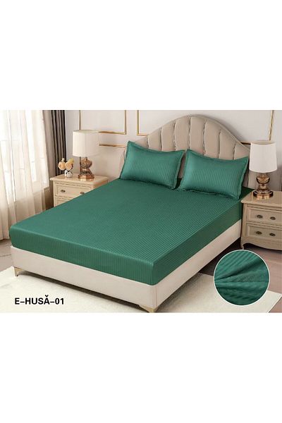 FIONNA.RO Satin Damask Duvet Cover 180x200cm - Green