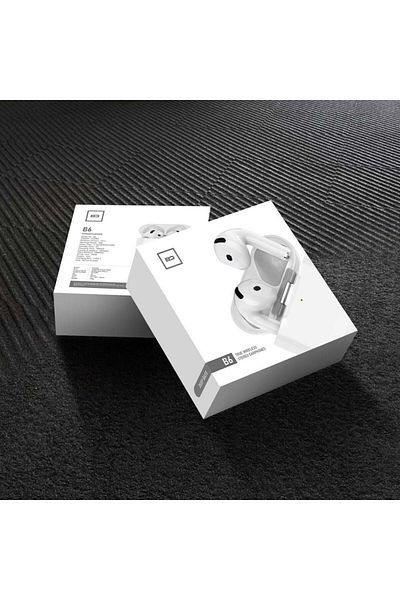 Bd B6 Wireless Earphones with Deep Bass, Ultra-Clear Mic, Ambient Noise Cancellation, and Touch Control, White