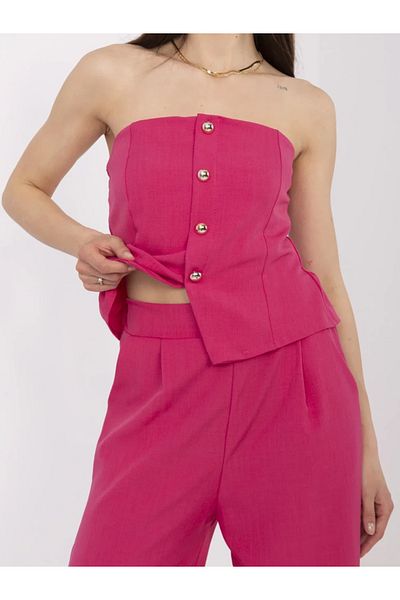 UniqueStore.ro Elegant fuchsia set with corset top and flared pants - one size