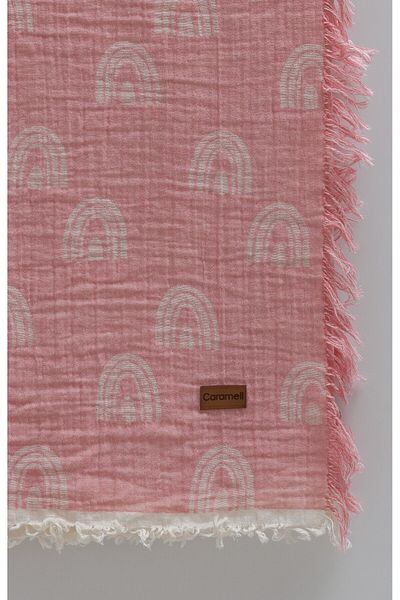 Caramell Double Layer Jacquard Muslin Blanket 100% Cotton, Breathable Baby Blanket (100X120 cm)