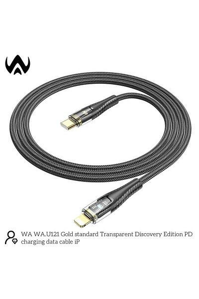 Wasat ELArab WA 27W Type-C Fabric Charging Cable for iPhone, 1m, Black