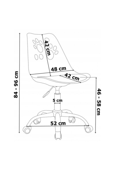 JollyMag Pink children's office chair, swivel and rotating, 5 wheels, eco-leather cushion, JollyMag, KO16R