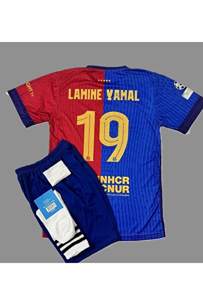 BREATHLESS FC/BARÇA/2024/25 Lamine Yamal 19 Numara Iç Saha Çocuk Forması 4'lü...