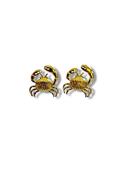 Finery by Nerrs Mini Gold Crab Earrings (Size 5 cm)