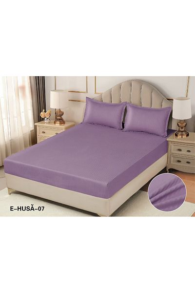 FIONNA.RO Satin Damask Duvet Cover 180x200cm - Purple
