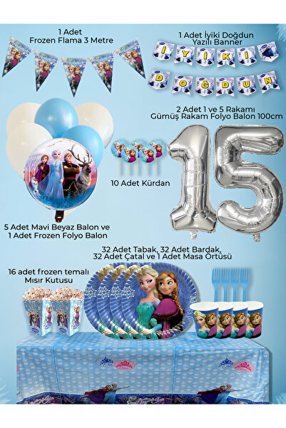 PartyPoo Frozen Elsa Themed Birthday Party Set for 32 People |   Birthday Cel...