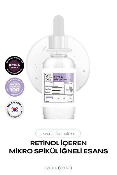 wati for skin Retinol İçeren Mikro Spikül İğneli Esans Wati For Skin Reti-a M...
