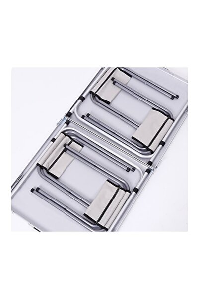 JollyMag Sada nábytku, bílý skládací stůl a 4 skládací židle, zahrada, kempování nebo rybaření, kufr, SC04