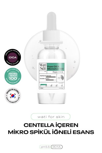 wati for skin Centella İçeren Mikro Spikül İğneli Esans Wati For Skin Pro Cica Microshot 100