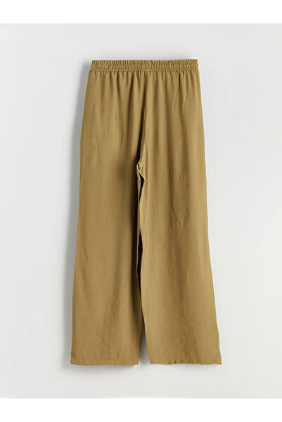 LC Waikiki Lcwaikiki Classic Khaki Women's Wide Leg Pants with Elastic Waist