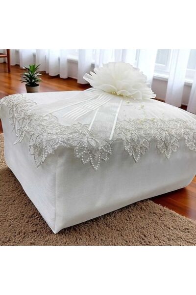 Dantelux Textile Dowery Bobbock with Lace Linen Special Series Zippered Bobbock Bobbock Rose Gift