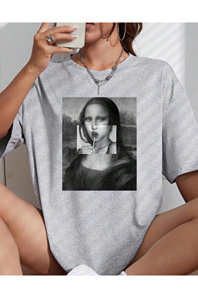 LAYORA numele tău este supradimensionat tricou - artă modernă și Mona Lisa cu...