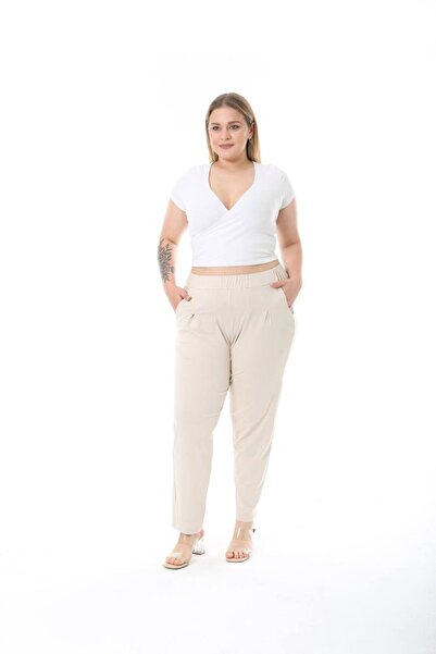 Özlemce Büyük beden penye pantalon