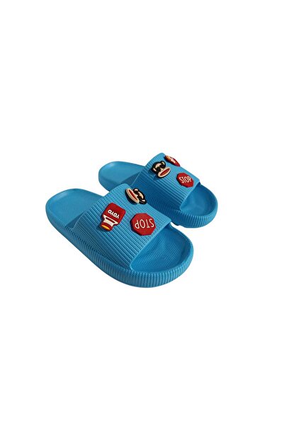 GMSHOES Mavi Stop-Maymun-Yoyo Erkek Çocuk Terlik