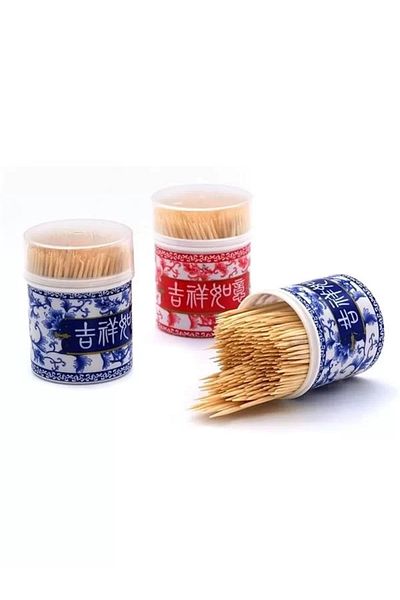 Mu Art Ahşap Deconox Bamboo Toothpicks 900 τεμαχίων 3 πακέτα, οδοντογλυφίδες μπαμπού για ορεκτικά, φρούτα και καθαρισμό δοντιών, στρογγυλές