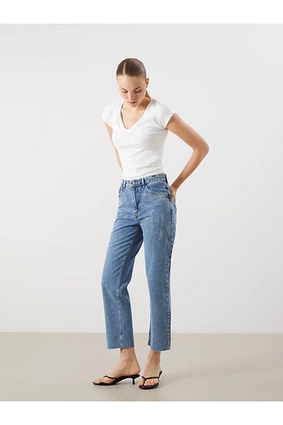 LC Waikiki Lcw jeans indigo straight fit women's jean pants