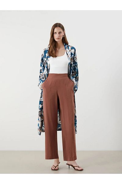 LC Waikiki Lcwaikiki Classic Brown Elastic Waist Modal Blended Women's Pants