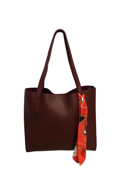 Eylül Burgundy Large Size Makeup Bag Women's Handbag and Shoulder Bag