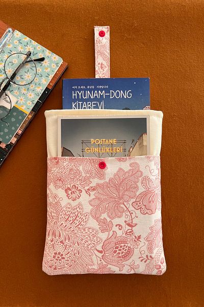 Outlet Çarşım Λινό Κάλυμμα Βιβλίου Δύο Διαμερισμάτων Floral