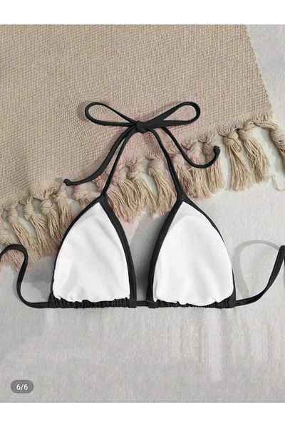 Stail Moda Women's Yellow Minimal Padded Cut Triangle Bikini Top