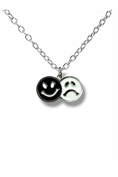 Herşey Nota Unisex Necklace with Emoji Facial Expression – 60 cm Zinc Alloy Plated Colorful and Fun Figure Jewelry