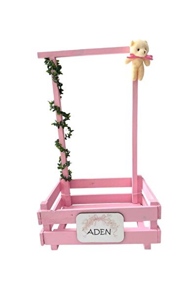 AYIŞIĞI DESİNG صندوق خشبي، سلة أطفال خشبية، زخرفة بسيطة باللون الأزرق