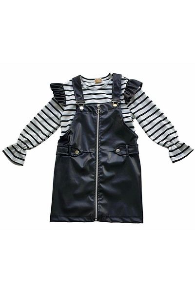 Kamex SET DE 2 PIECE SALOPET DE PIELE CU TRICOU CU DREPTE