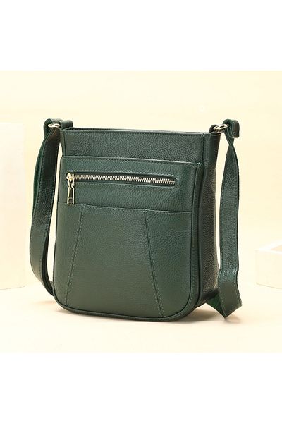 Lucmark Lucmark genuine leather shoulder bag, Green, practical and elegant, 23 x 21 x 10 cm,