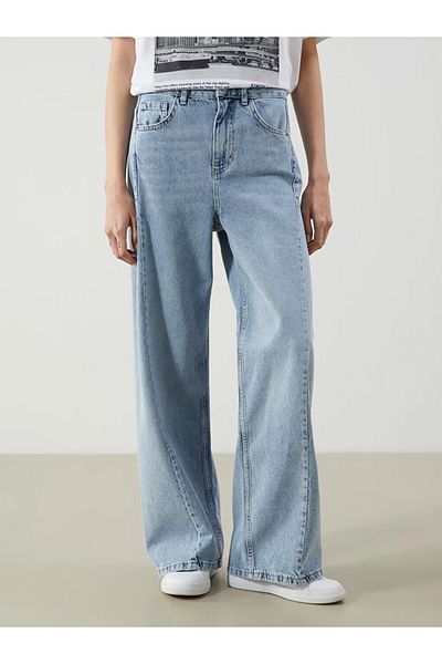 LC Waikiki Lcw Jeans Indigo Wideleg Women's Jean Trousers