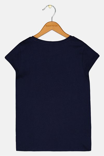 GAP Kids Girl Short Sleeve Brand Logo T-shirt, Navy