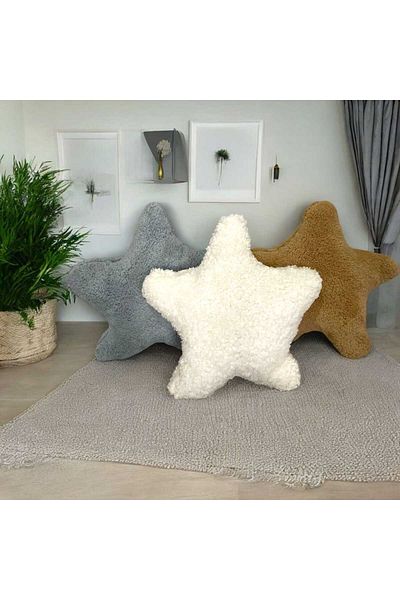 ŞAŞKIN HOUSE Decorative 3-Piece Star Pillow & Cute Soft Pillow Kirlent & Bohemian Pillow & Children's Room Decor Pillow