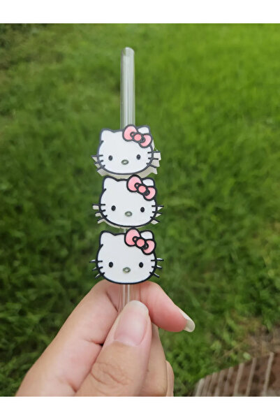 FEEL Hello Kitty Pipet Süsü | Straw Topper | Sevimli Pipet Charmı