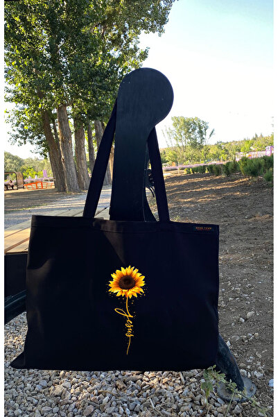 Boom town Desenli Bez Çanta - Sanatsal Gabardin Omuz Çantası - Kadın Alışveriş Çantası