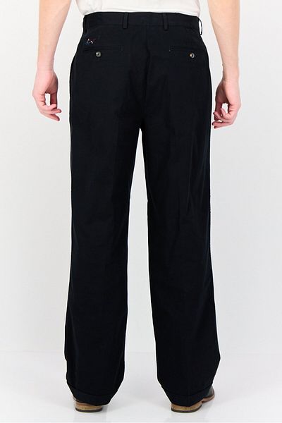 Greg Norman Men Regular Fit Pleated Chino Pants, Black