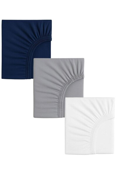 COTENCONCEPT 3 قطع قطن ومطاط 60 × 120 × 15 سم ملاءة سرير أطفال قطن ممشط