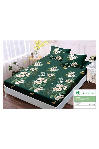 FIONNA.RO Duvet Cover with Elastic and Pillowcases 140x200cm - Tropical Floral