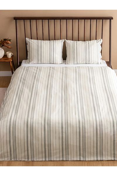 LC Waikiki Striped Double Duvet Cover Set