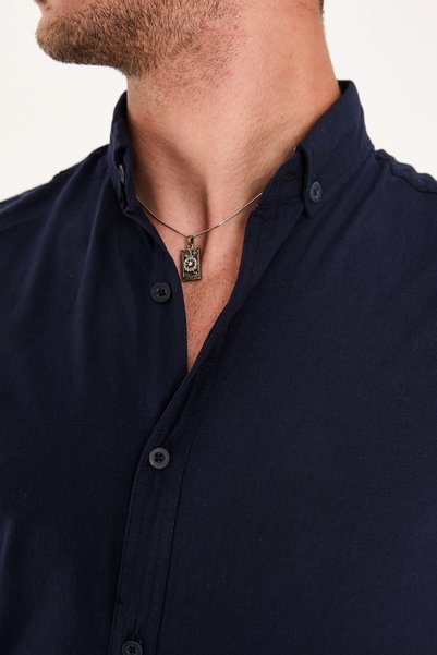 No Way Men's 100% Cotton Pocketless Long Sleeve York Shirt