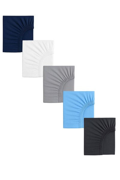 COTENCONCEPT 5 قطع قطن ومطاط 60 × 120 × 15 سم ملاءة سرير أطفال قطن ممشط