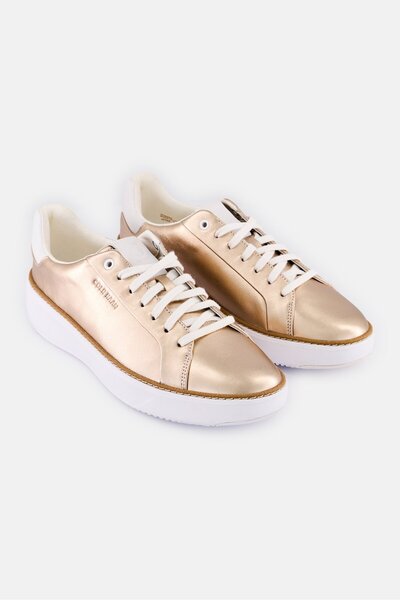 Cole Haan حذاء نسائي كاجوال معدني برباط من GP Topspin، لون ذهبي وردي